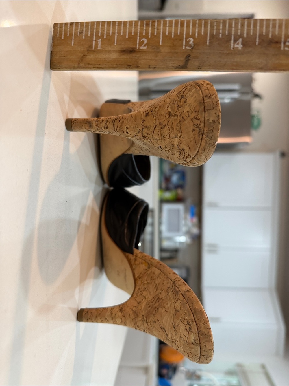 CHANEL Black Leather Cork Slide Mules vintage Y2K đź‘ - Picture 10 of 16
